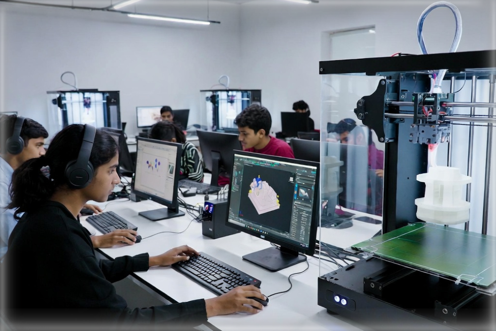 3D CAD software on professional workstation